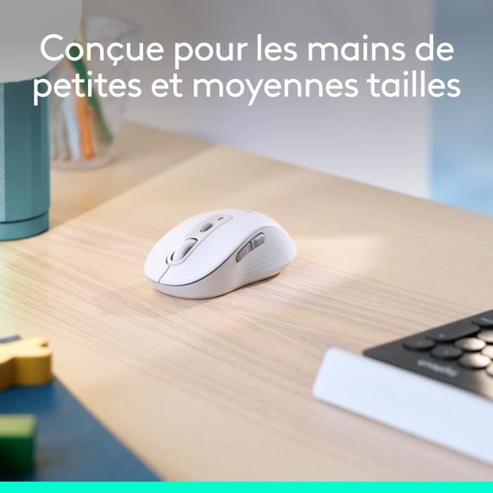 Souris - Sans fil - Logitech - M650 - Gaucher - Blanc