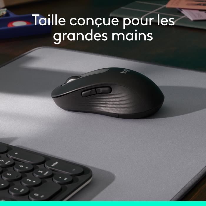 Souris - Sans fil - Logitech - Signature M650 - Grande taille, Silencieuse, Boutons programmables - Rose