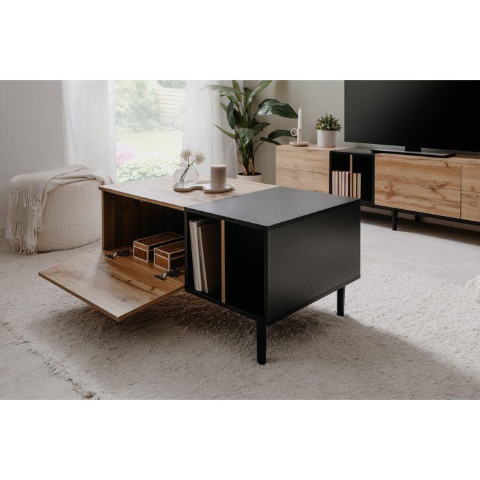 Table basse - LONA - Rectangulaire - Chene artisan / Noir - 100 x 46,5 x 55 cm