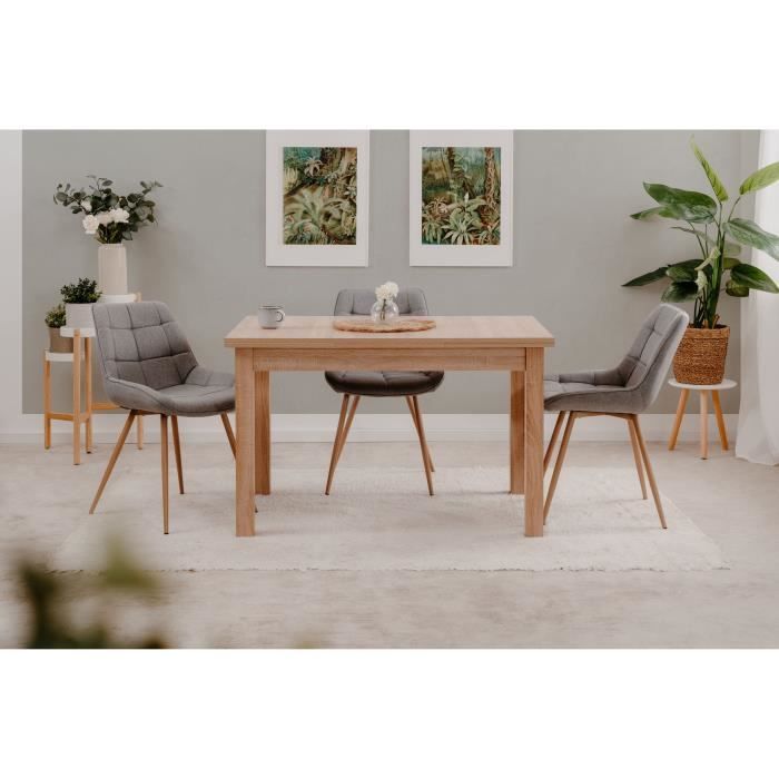 Table a manger extensible LONGFORD - 6 a 10 personnes - MÈlaminÈ chene - L120-200 x H76 x P80 cm