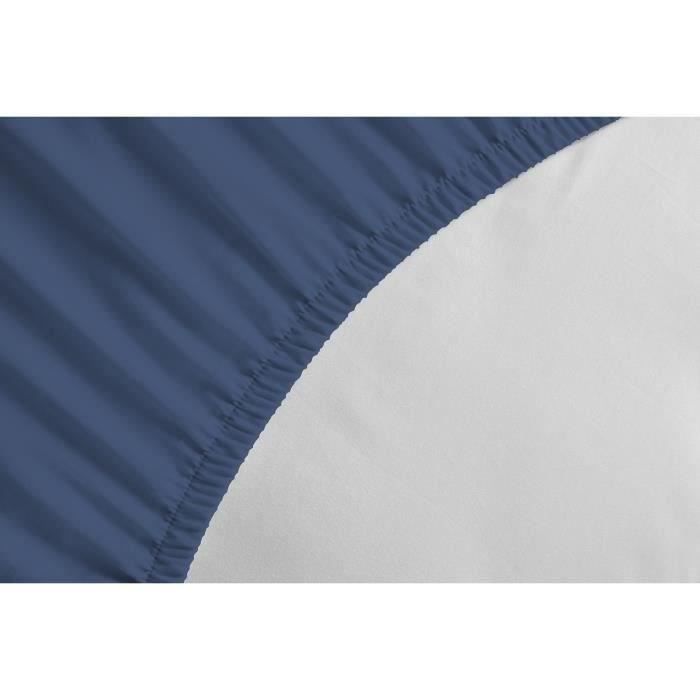 Drap plat - LOVELY HOME - 100% coton - 240 x 300 cm - Bleu
