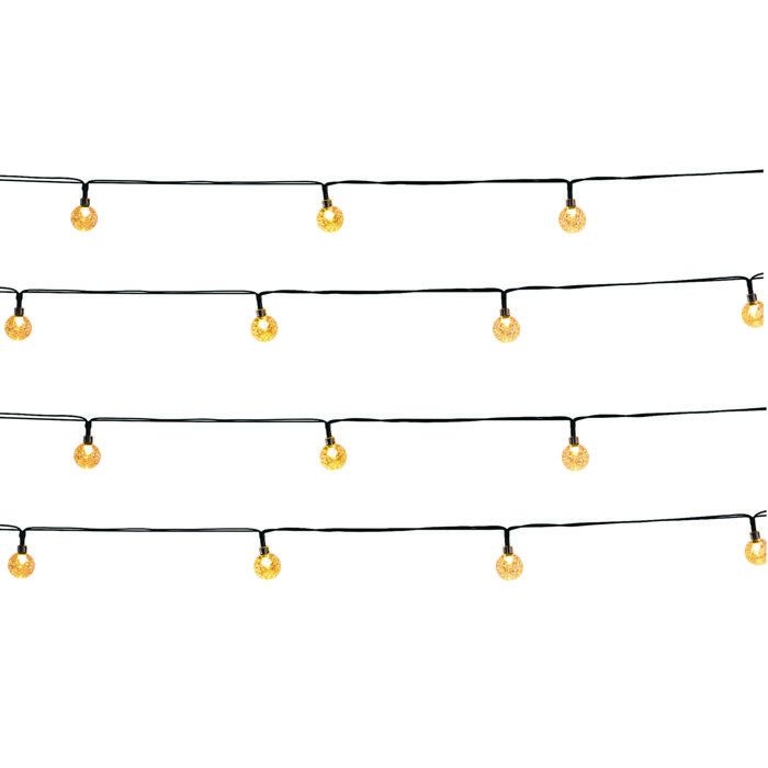 Guirlande lumineuse solaire extérieure - LUMISKY - FESTY WHITE - 20 globes LED - Blanc chaud - 5,8 m