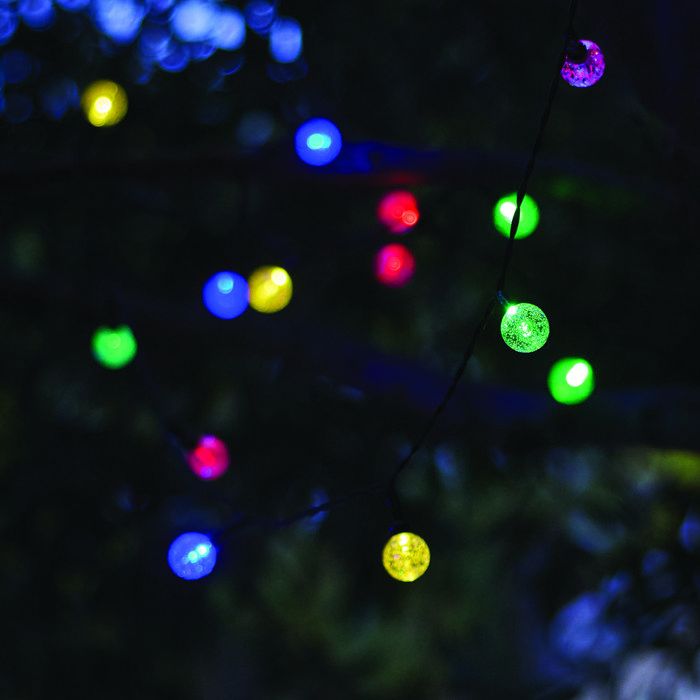 Guirlande lumineuse solaire extérieure - LUMISKY - FESTY COLOR - 20 globes LED - Multicolore - 5,8 m