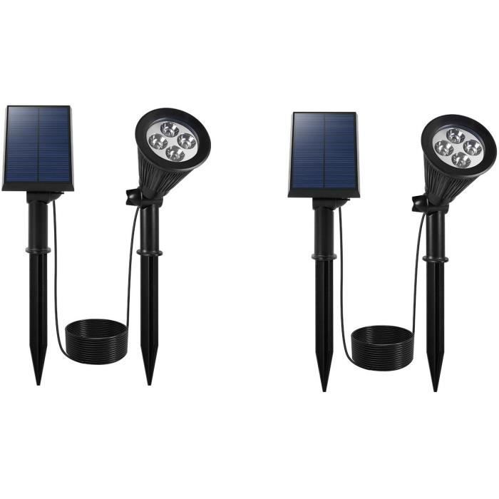 Spot solaire projecteur 2 en 1 ŕ piquer ou ŕ fixer - LUMISKY - SPIKY AWAY W34 - H42 cm - LED blanc