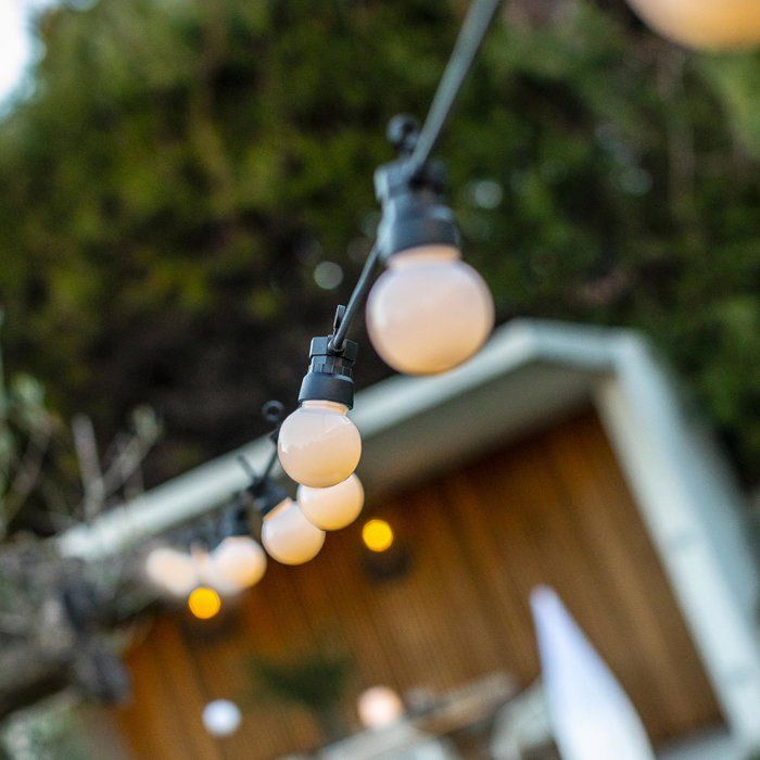 Guirlande lumineuse extérieure - LUMISKY - PARTY MILKY 10 - 10 globes LED - Blanc chaud - Connectable - 5,7 m - 8 modes éclairage