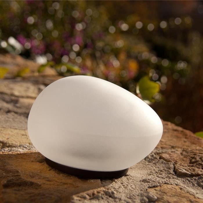 Lampe solaire décorative galet - LUMISKY - SOLENZARA - Ř16 cm - LED blanc
