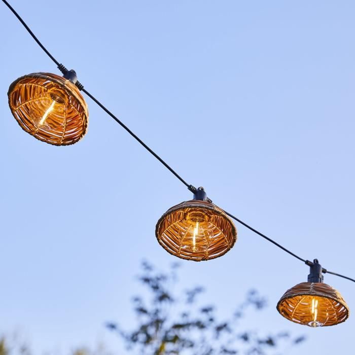 Guirlande lumineuse extérieur - LUMISKY - COTTAGE - 5.70 m - 10 globes transparents - LED blanc chaud