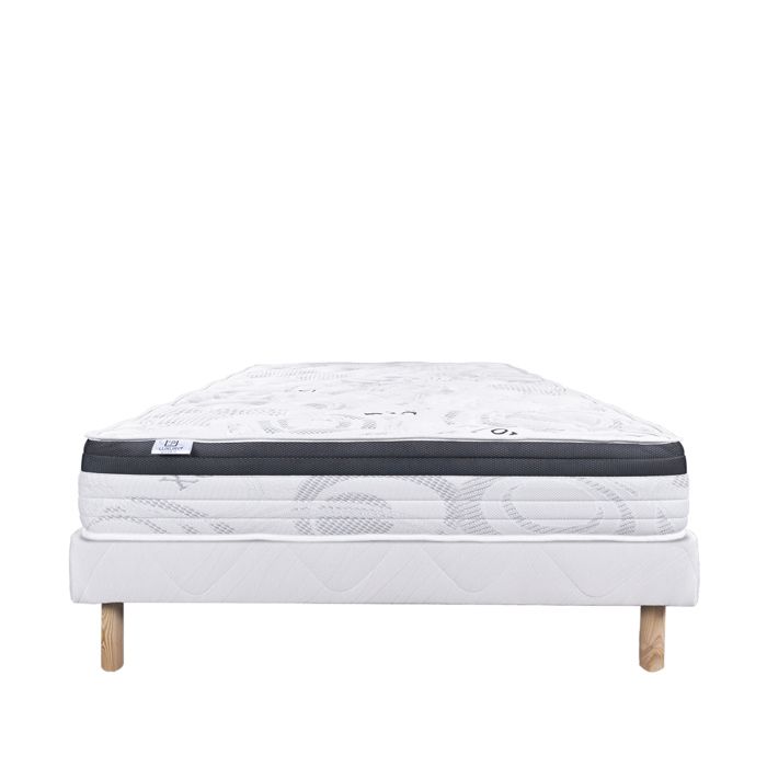 LUXURY LITERIE - Ensemble matelas + sommier - SLEEPLUX - 160 x 200 cm - Tapissier - Ferme - Face été/hiver