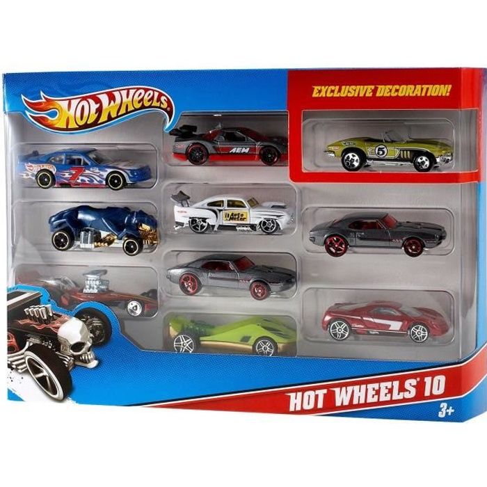 Hot Wheels - Coffret De 10 VÈhicules - Coffret Petites Voitures - 3 ans et + 54886