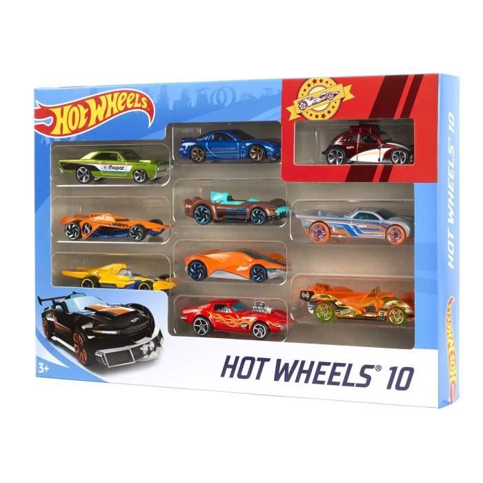 Hot Wheels - Coffret De 10 Véhicules - Coffret Petites Voitures - 3 ans et + 54886