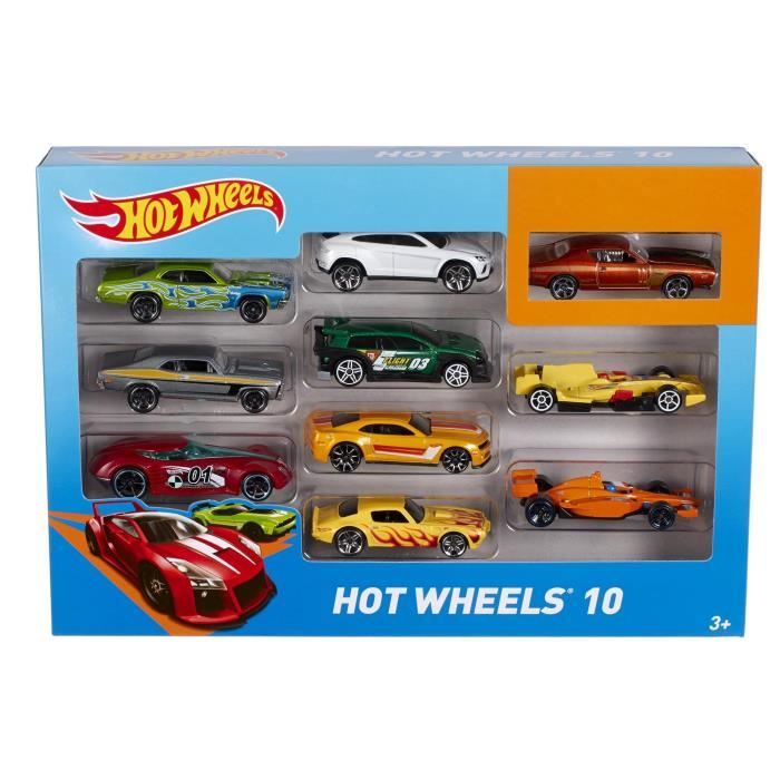 Hot Wheels - Coffret De 10 VÈhicules - Coffret Petites Voitures - 3 ans et + 54886