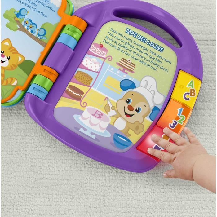 Fisher-Price - Livre Interactif Comptines - Livre bébé - 6 mois et + CDH39
