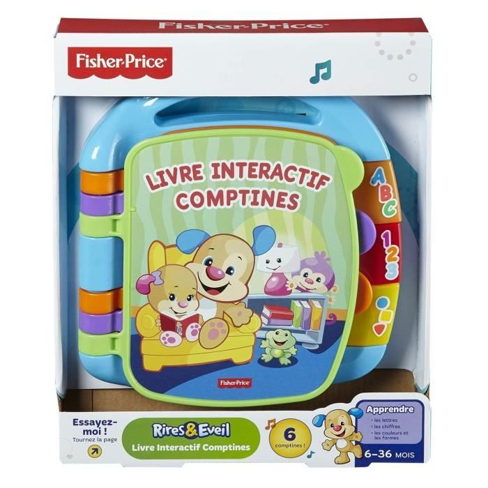Fisher-Price - Livre Interactif Comptines - Livre bÈbÈ - 6 mois et + CDH39