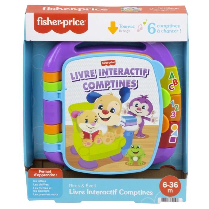 Fisher-Price - Livre Interactif Comptines - Livre bébé - 6 mois et + CDH39