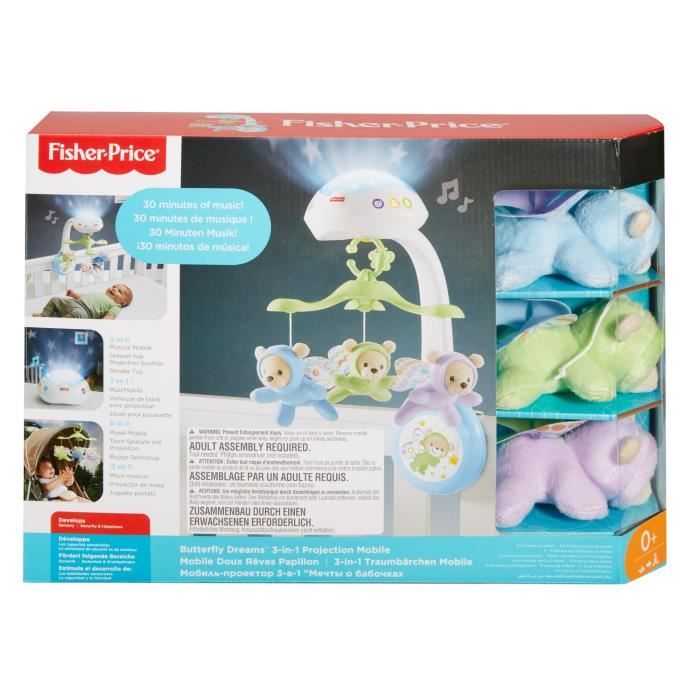 Fisher-Price - Mobile Doux Reves Papillon - Mobile lit bébé - 0 ans et + CDN41