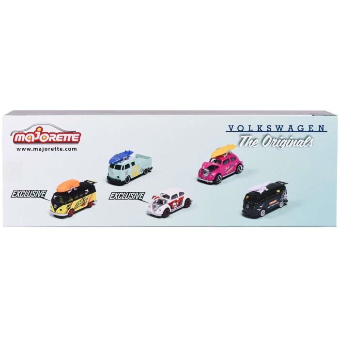Coffret Cadeau The Originals 5 Véhicules - MAJORETTE - Modeles emblématiques rétro - Roues libres - Échelle 1/64 - Des 3 ans