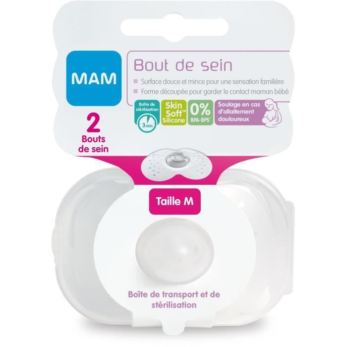 MAM Bout de sein Taille M - Silicone - Bte stÈrilisation X2