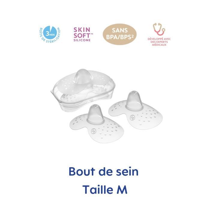 MAM Bout de sein Taille M - Silicone - Bte stérilisation X2