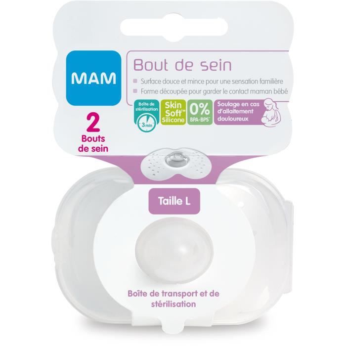 MAM Bout de sein Taille L - Silicone - Bte stÈrilisation X2