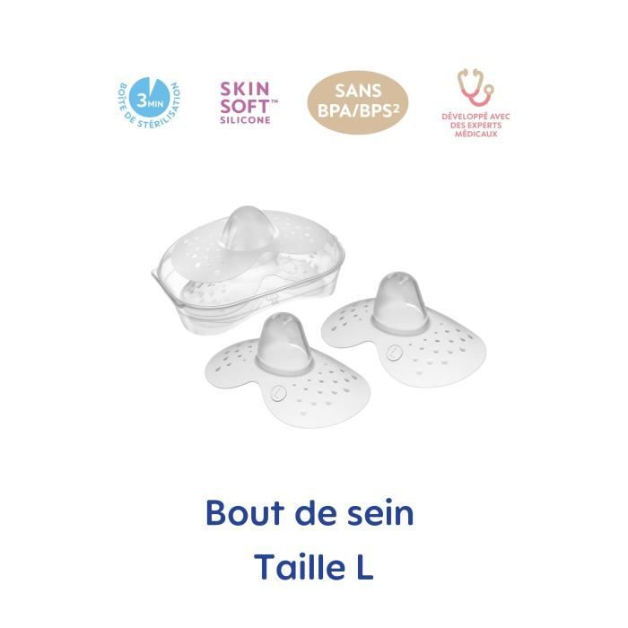 MAM Bout de sein Taille L - Silicone - Bte stérilisation X2