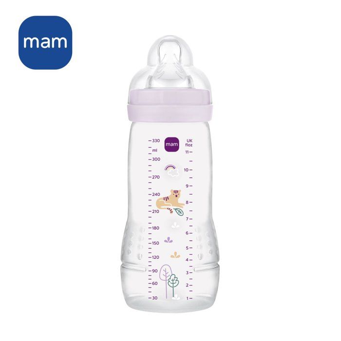 Biberon - MAM BABY - Easy Active - +6 mois - 330 ml - Tétine débit X - Lilas