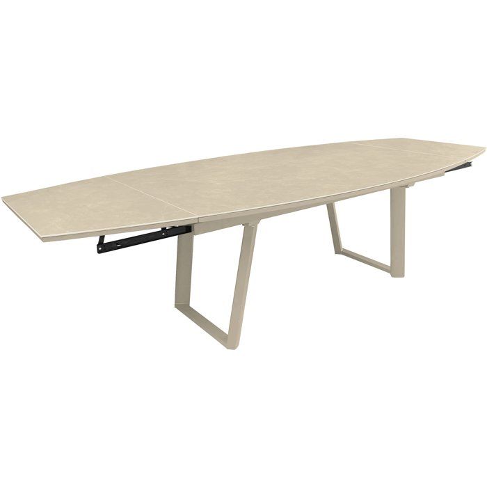 Table de jardin - Ovale - Creme - Aluminium - 18/12 personnes - 80 / 230 / 280 x 110 cm - Manta - PROLOISIRS