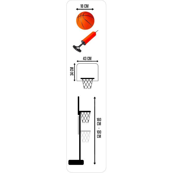 Panier de basket - MARVEL - Iron Man - Réglable avec sons et lumieres - 100-160 cm