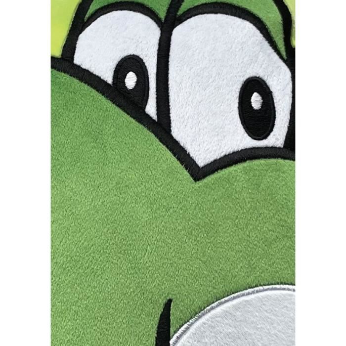 Coussin 3D - MARIO BROS - Visage Yoshi - Microfibre - 40 cm
