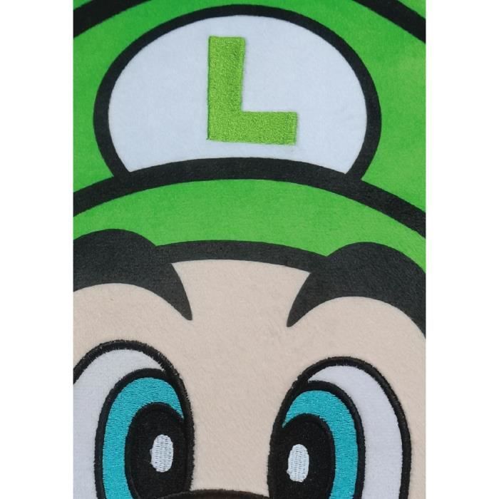 Coussin 3D - MARIO BROS - Visage Luigi - Microfibre - 40 cm
