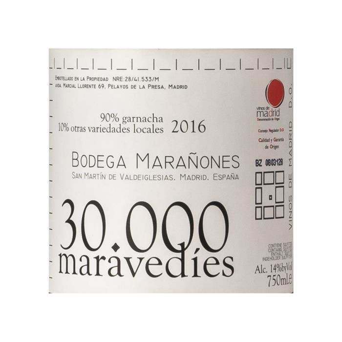 Marańones 30000 Maravedies DO Madrid - Vin rouge Espagne 2017