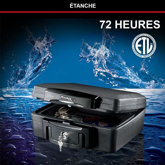 Coffre-fort ignifuge - MASTER LOCK - H0100EURHRO - Etanche avec clé - 4,9 L, 15,6 x 36,2 x 33 cm