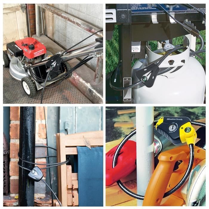 MASTER LOCK C‚ble antivol brevetÈ ajustable de 30 cm a 1,8 m