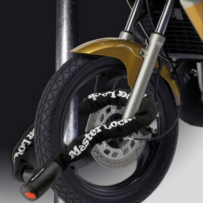 Antivol moto - MASTER LOCK - ChaÓne en acier cÈmentÈ de 10 mm - 1 m de longueur