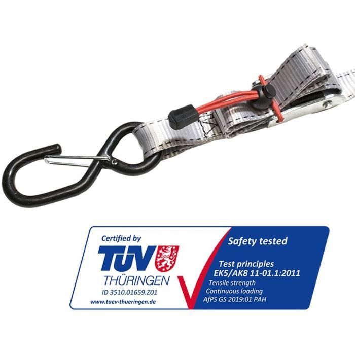 Lot de 4 Sangles de tension - MASTER LOCK - 3062EURDAT - Doubles crochets en S - Fermeture cliquet - 4 1,80 m