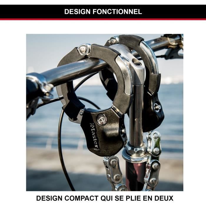 Antivol Masterlock Menottes Antivol Street Cuff en acier chromÈ
