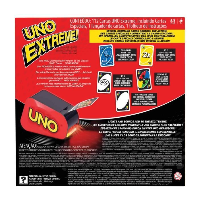 Uno Extreme, Jeu de Cartes Famille - Des 7 ans GXY75 - Mattel Games