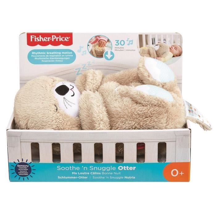 Fisher-Price - Ma Loutre C‚lins Bonne Nuit - Peluche Veilleuse BÈbÈ Musicale et Lumineuse - Jouet d'Eveil - Des la naissance FXC66
