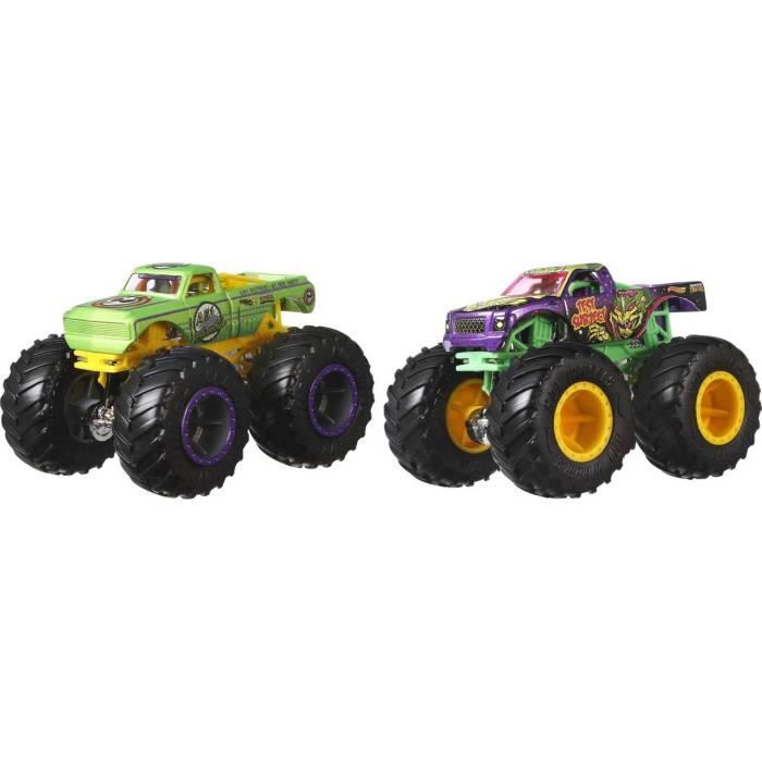 Hot Wheels - Coffret 2 véhicules Monster Truck Double Démolition - Petites Voitures - 3 ans et + FYJ64