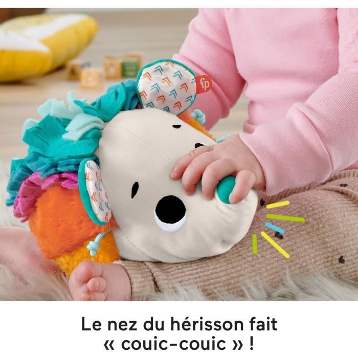 FISHER-PRICE Mon Petit hérisson sensoriel - Peluche d'éveil Bébé - Des la naissance - Fisher-Price - HBP42