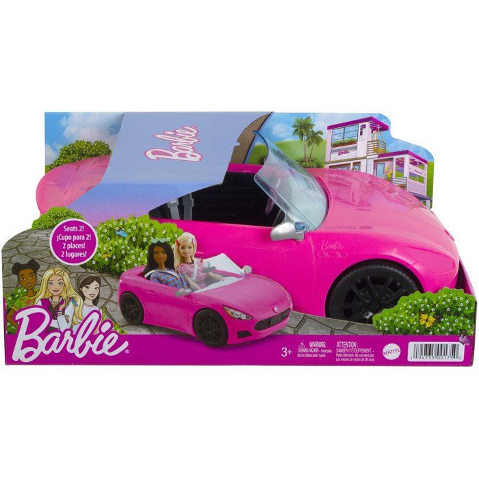 Barbie - Voiture Cabriolet de Barbie - Véhicule poupée mannequin - Des 3 ans HBT92