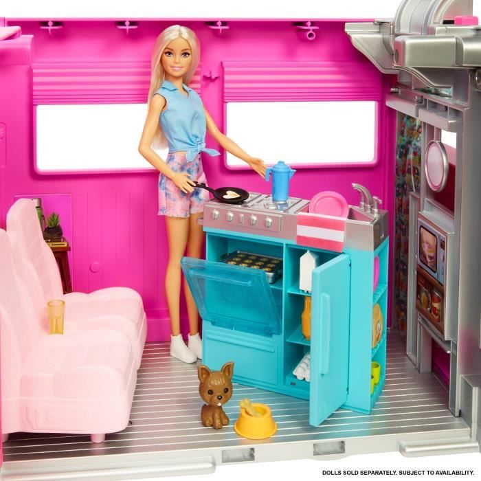 Barbie-Camping-Car Transformable de 76†cm HCD46