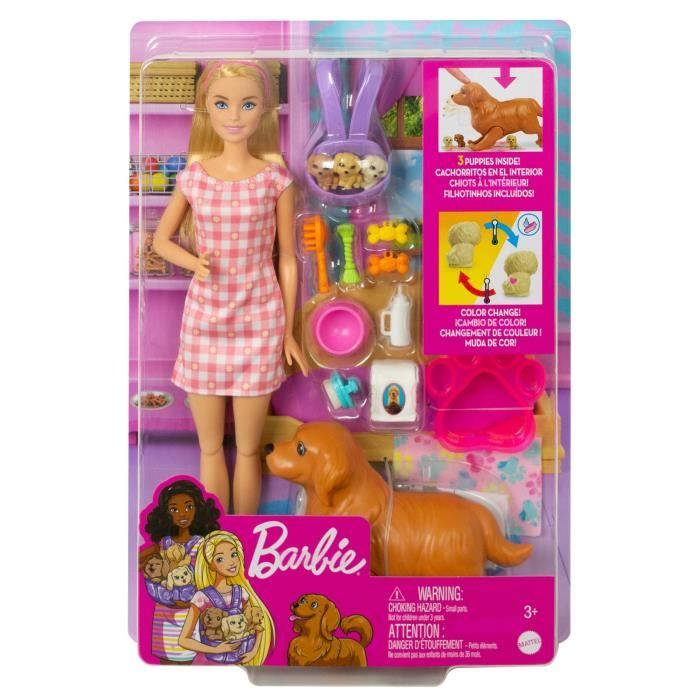 Barbie - Coffret naissance des chiots - PoupÈe mannequin - Des 3 ans HCK75