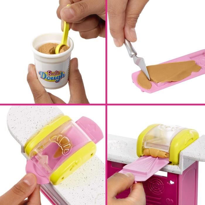 Barbie-Barbie P‚tisserie-Coffret poupÈe ´†Malibu†ª et 18†accessoires HJY19