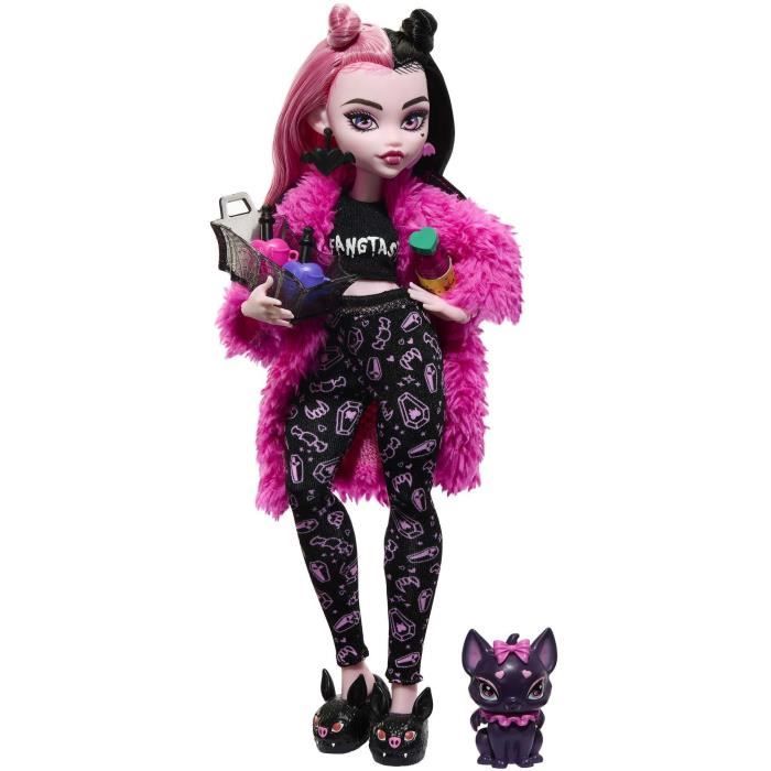 Monster High-Coffret SoirÈe Pyjama Draculaura-poupÈe et accessoires HKY66