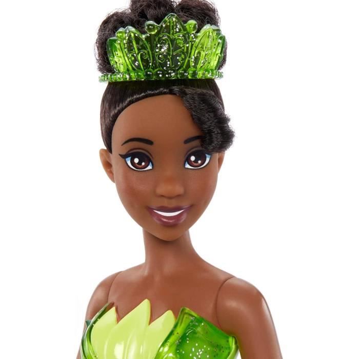 Tiana Poupée 29 cm, Mattel Poupée Disney Princesses habillage et accessoires HLW04