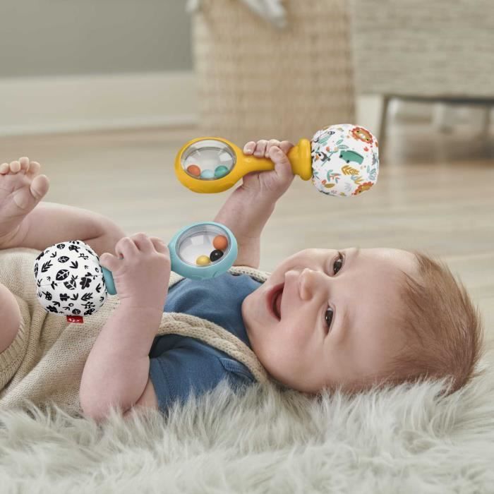 Fisher-Price-Mes Premiers Maracas-Jouet d'éveil 2 hochets des 3 mois HMF34