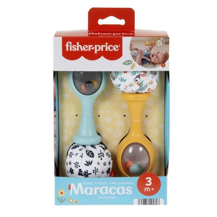 Fisher-Price-Mes Premiers Maracas-Jouet d'éveil 2 hochets des 3 mois HMF34
