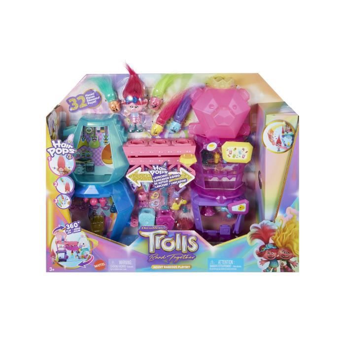 DreamWorks-Les Trolls†3-Coffret Mont Rageous, poupÈe et accessoires HNF24