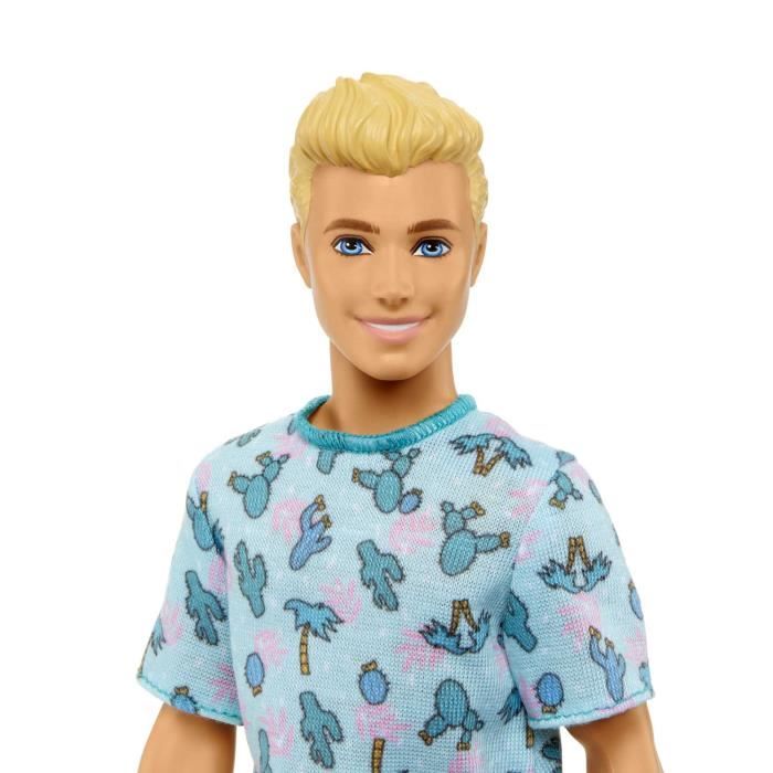 Barbie-Ken Fashionistas-PoupÈe blonde avec t-shirt cactus HJT10