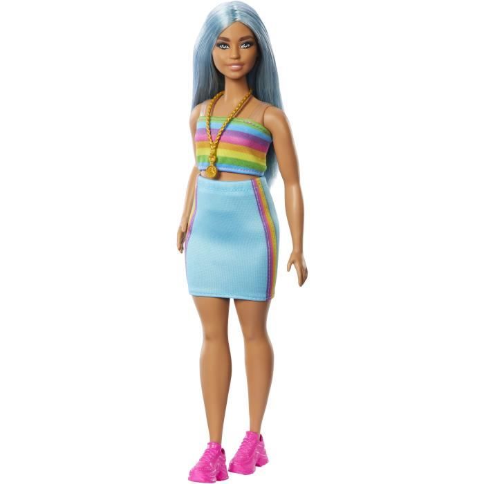 Barbie-Barbie Fashionistas-PoupÈe cheveux bleus 65eme anniversaire HRH16
